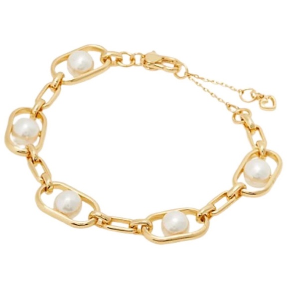 KATE SPADE • Gold Glamorous Strands Pearl Bracelet - Picture 1 of 7